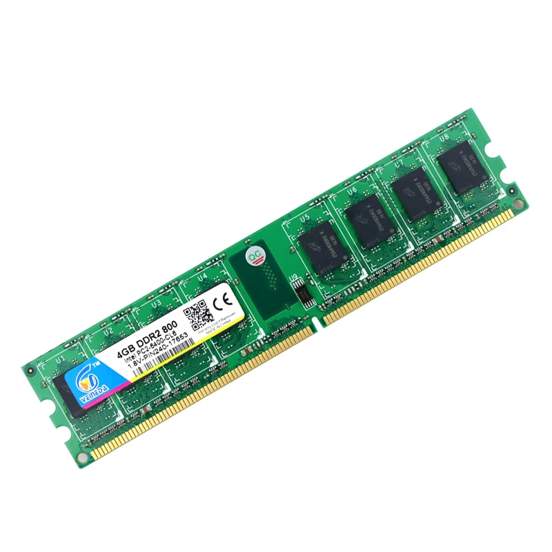 VEINEDA 2G b 4 ГБ ddr2 memoria ddr 2 4 ГБ 800 МГц ddr 2 2G 800 667 533 PC2-6400 оперативная память для Intel и AMD Dimm