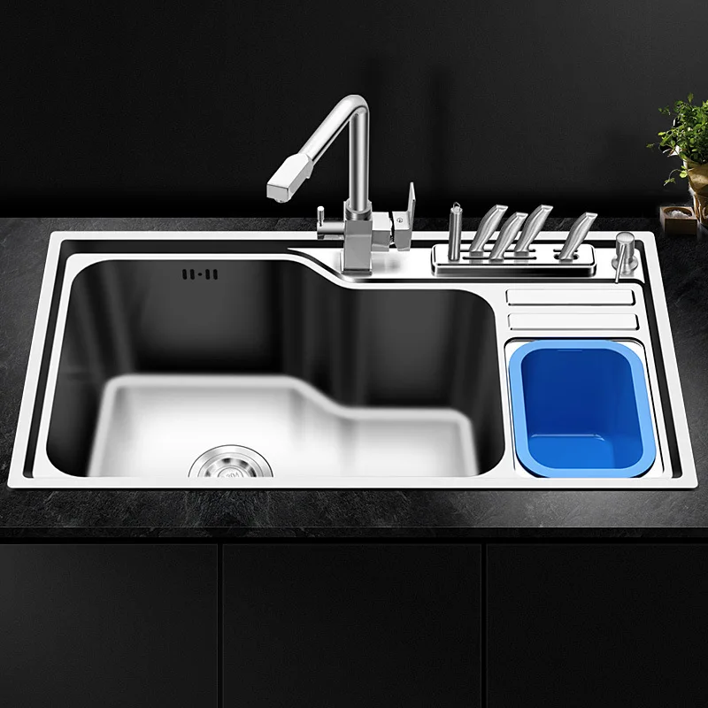 

kitchen sink stainless steel double bowl above counter or udermount sinks vegetable washing basin 1mm thickness sinks kitchen