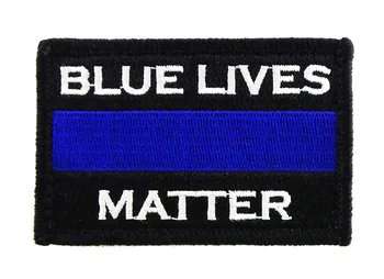 

20pcs Embroidery Blue Lives Matter Patch Tactical Badge Combat Armband Military Brassard Wholesale