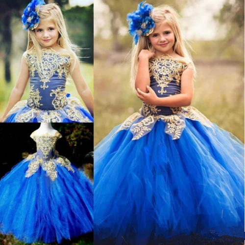 

Flower Girl Dresses Lace Appliqué Beaded belt Sleeveless Flower Formal Party Gown Prom Princess First Communion Dresses