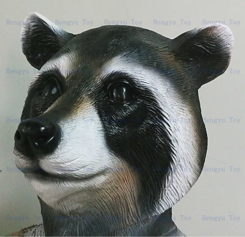 King Sale Novel Rubber Animal Realistic Racoon Head Mask for Fancy