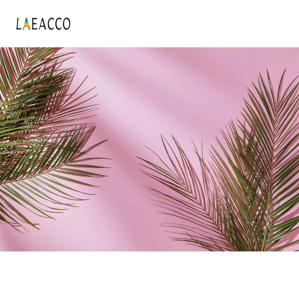 

Laeacco Photography Backdrops Tropical Leaves Party Wedding Portrait Pink Cloth Photographic Backgrounds For The Photo Studio