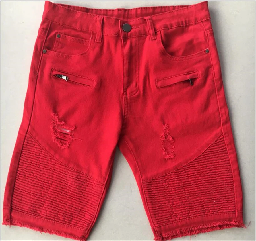 Summer Ripped Biker Jeans Shorts Men 