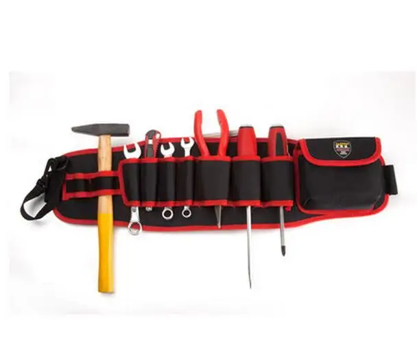 FASITE набор инструментов комбинированная сумка поясной ремень Органайзер Профессиональный электрик инструмент сумка Красный