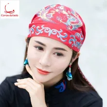 Вышивка в этническом стиле шляпа Дамский платок шляпа хлопок и лен Винтаж baotou шляпа