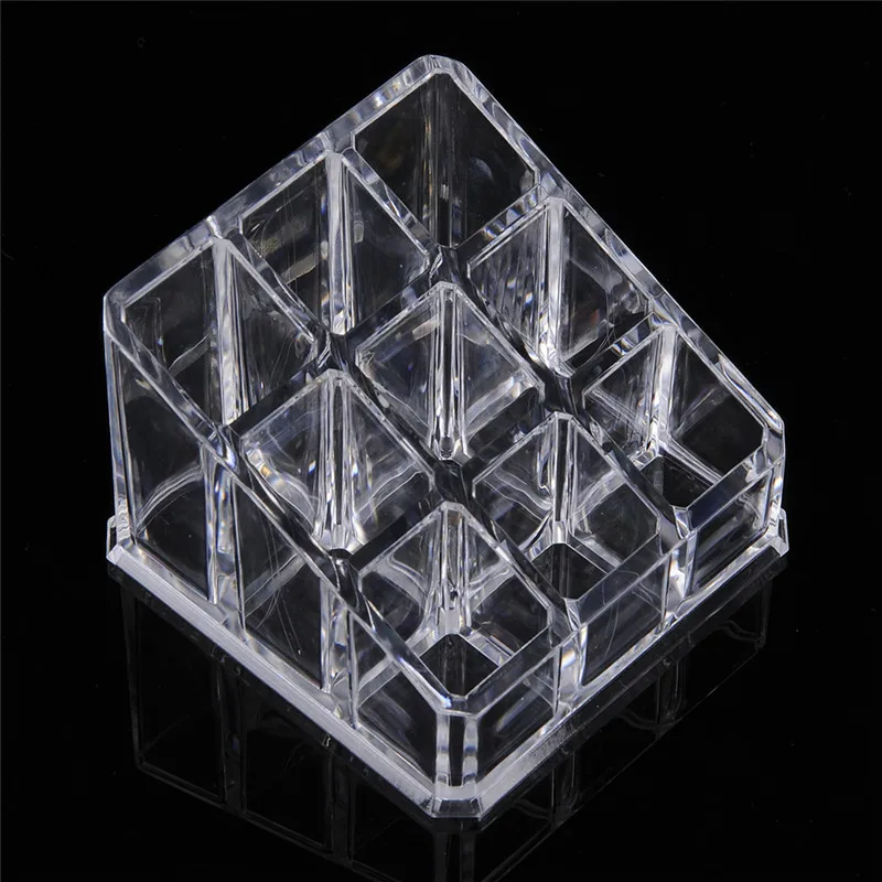 

9 Lipstick Holder Display Stand Clear Acrylic Cosmetic Organizer Makeup Case Sundry Storage Brand New Makeup Brushes Organizer