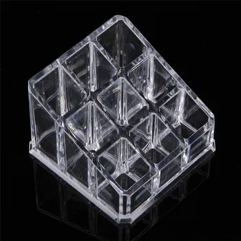 

9 Grid Acrylic Lipstick Holder Transparent Jewelry Storage Box Makeup Case Organizer Holder Cosmetics Brush Display Stand