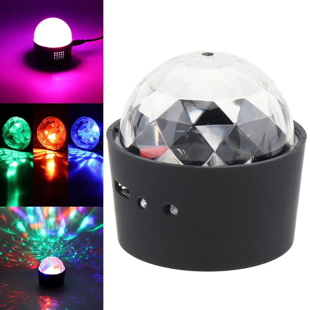 

LED USB Charging Mini Voice Activated Crystal RGB Magic Ball Disco Light Laser Projector Effect Karaoke Decoration Light for Bar