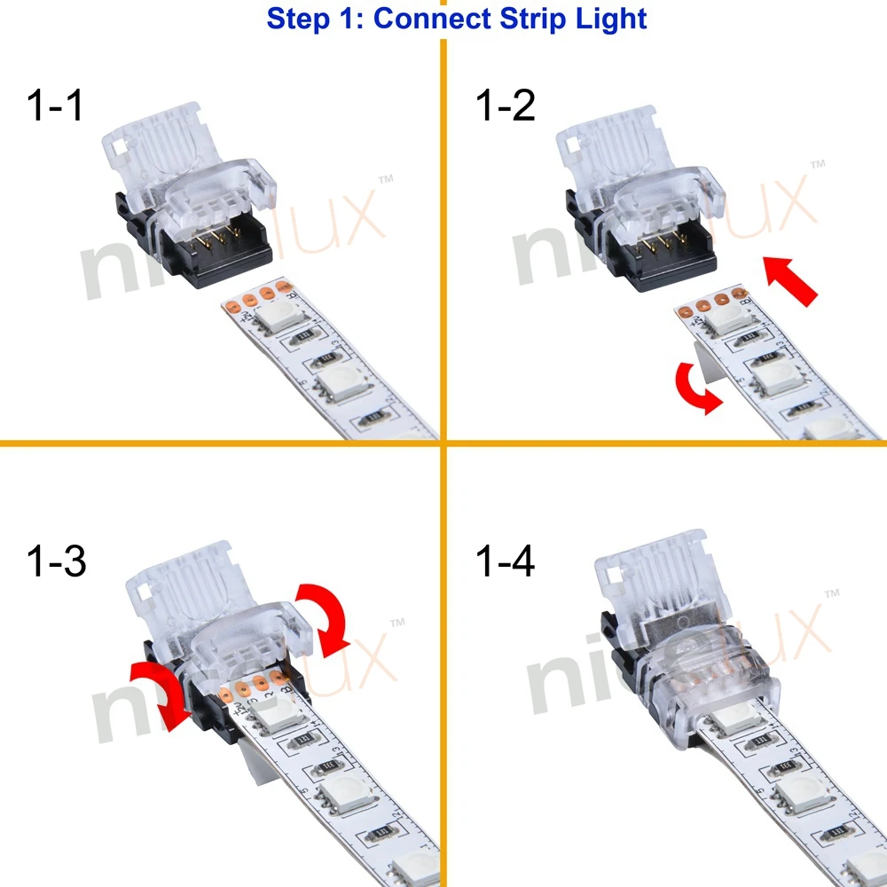 5 шт. RGB светодиодные ленты Разъем 4 Pin 5050 10 мм Красочный светодиодный RGB ленточный светильник неводонепроницаемый IP20 полосы для RGB провода использования