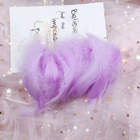 100 шт натуральные перья лебедя 4-8 см Смешанные Окрашенные цвета гуси перо Свадебная вечеринка одежда украшения для самодельного изготовления перья - Цвет: L-purple