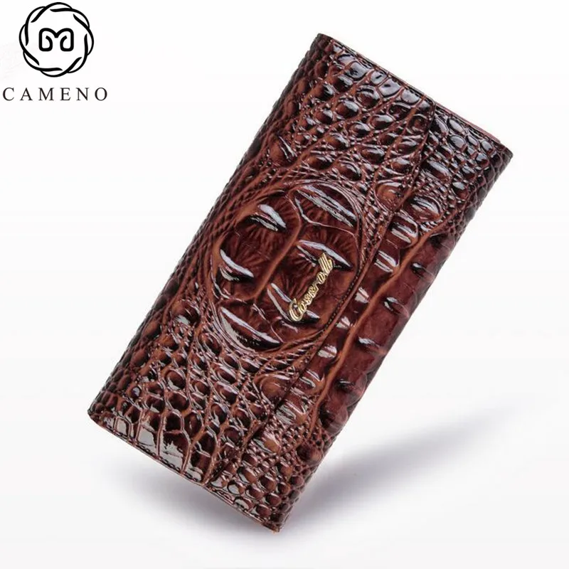 

Genuine Alligator Pattern Luxury Brand Purse Women Fashion Leather Wallet With Card Holder
