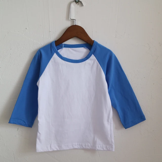 raglan royal blue T shirts for children wholesale blank plain sleeve
