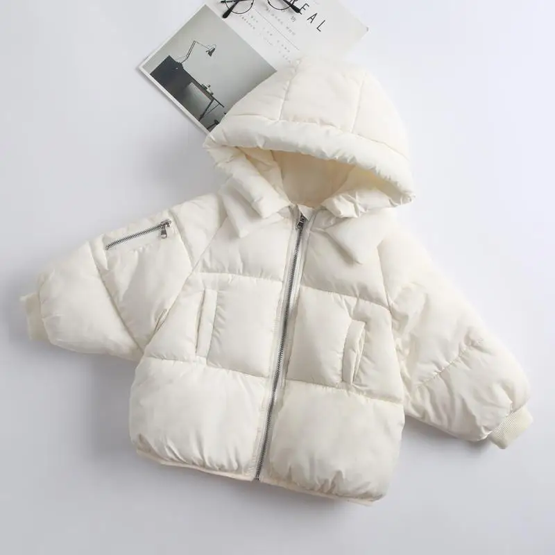 Коллекция года, детская зимняя одежда хлопковые куртки на пуху для детей возрастом от 2 до 6 лет модная одежда для маленьких мальчиков и девочек, пальто короткая зимняя одежда для детей - Цвет: white