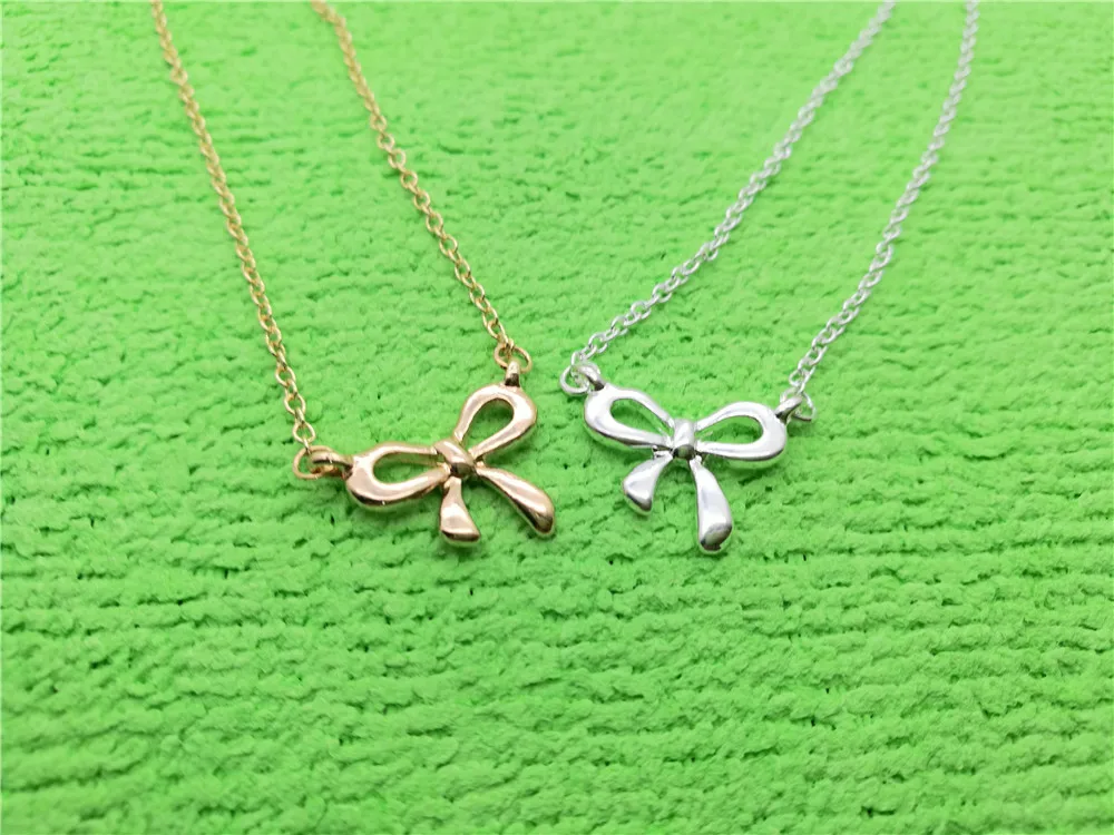 

10PCS Geometric Bowknot Necklace Butterfly Tied Farfalle Ribbon Necklace Infinity Infinite Bow Knot Pendant Chain Necklaces