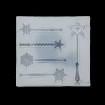 

3pcs/8pcs Silicone Cartoon Magic Wand Moon Pattern Sailor Moon Cardcaptor Sakura Transparent DIY Resin Molds for Jewelry