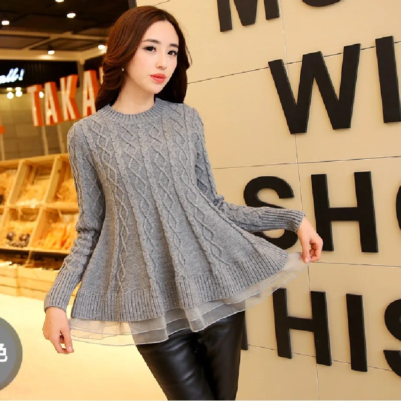 

Spring Pregnancy Knitted Sweaters Autumn Maternity Sweaters Loose Pullovers Clothes for Pregnant Women H423