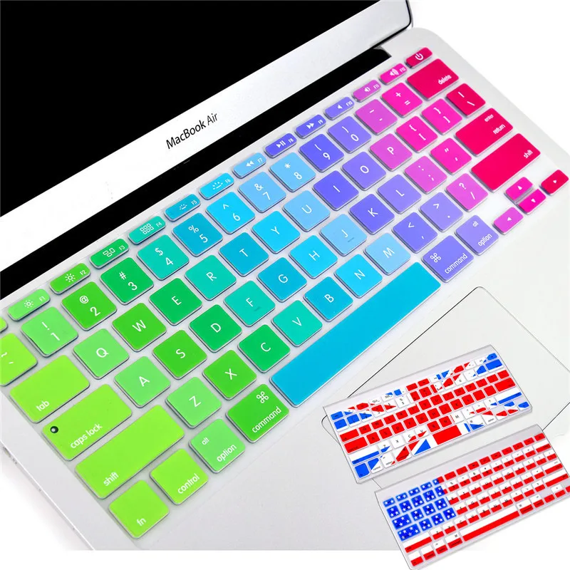 Silicone Colorful Keyboard Stickers for Macbook Keyboard Cover US&EU Version 11"13"15"17