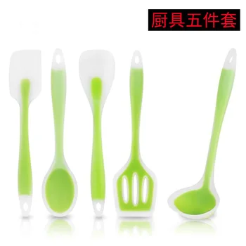 

5pcs Utensil Kitchenware set Food Grade Silicone Kitchen Cooking Tools Spatula Spoon Ladle Turner Cooking