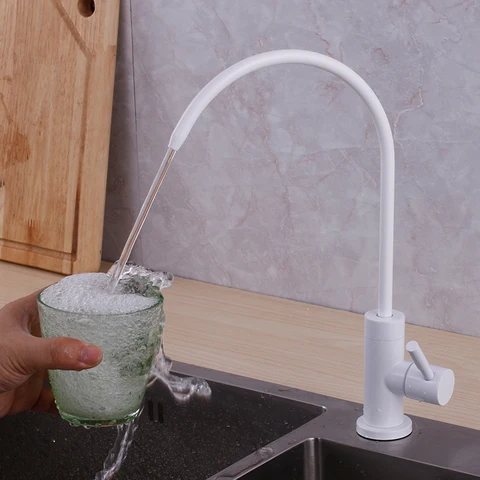 Branco e Preto do Filtro de Água Potável da Torneira em Aço Inox Material Alimentar 304