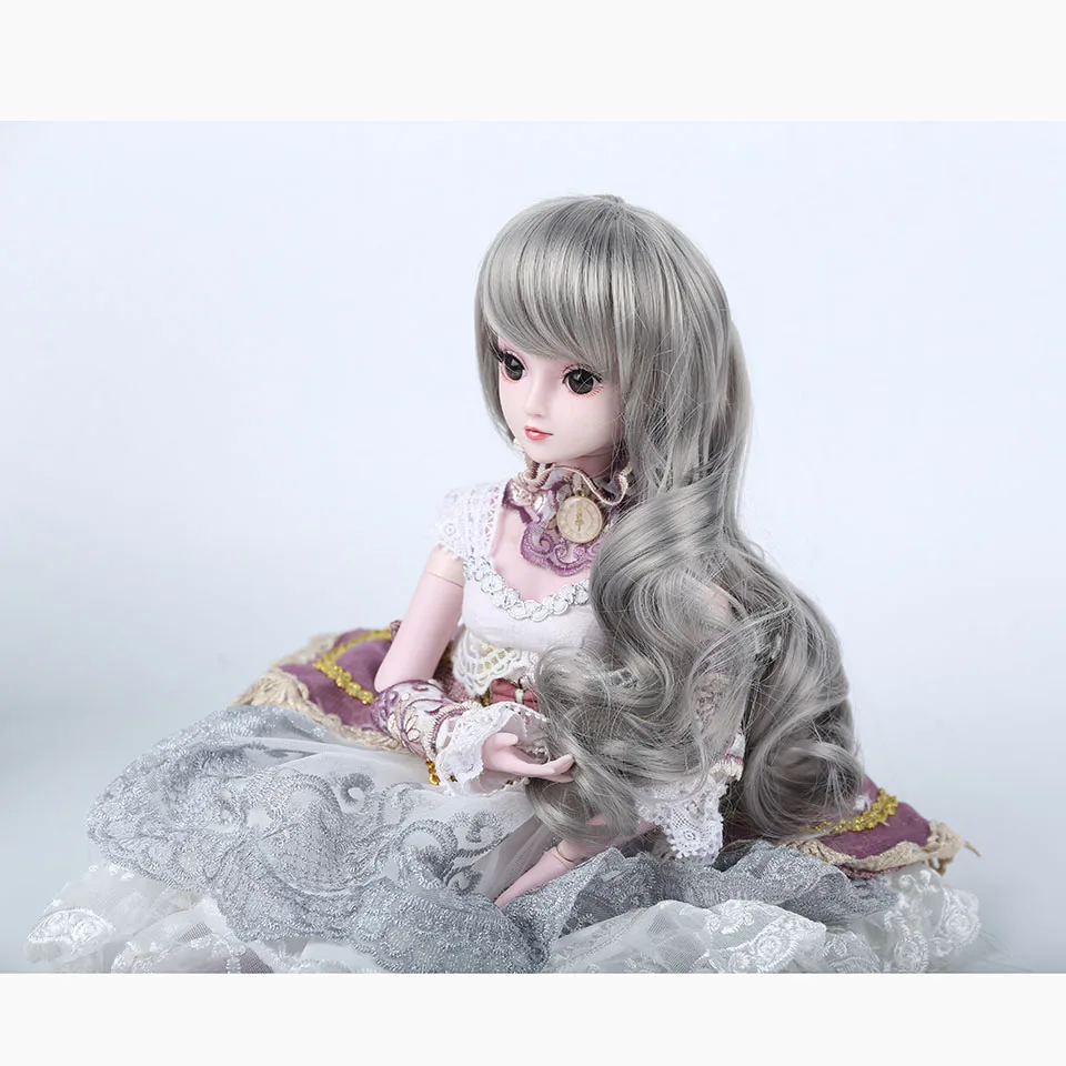 Bybrana модный стиль 1/3 1/4 Bjd волосы высокая температура длинные вьющиеся коричневато-черный Bjd парик MSD SD для BJD куклы - Цвет: 5