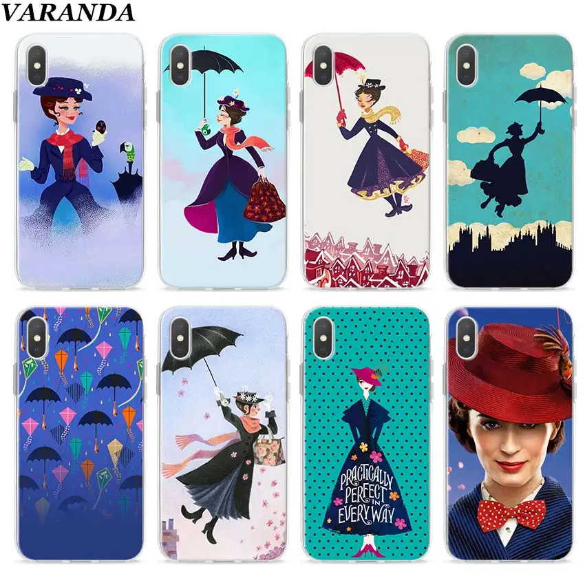 

Mary Poppins Clear Case for Apple iPhone 7 8 Plus 6 6s Plus 5 5s X XR XS MAX TPU Soft cases Coque