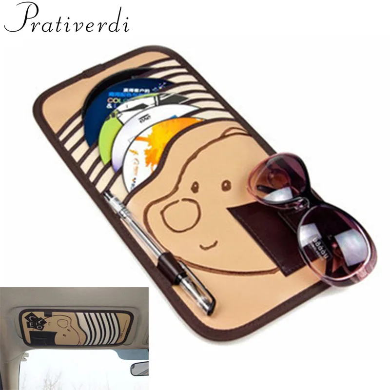 prativerdi Cartoon Car Multifunction Sun Visor Sets For DVD Case Automotive Supplies Storage Bag Car CD Holder Travel organizer7
