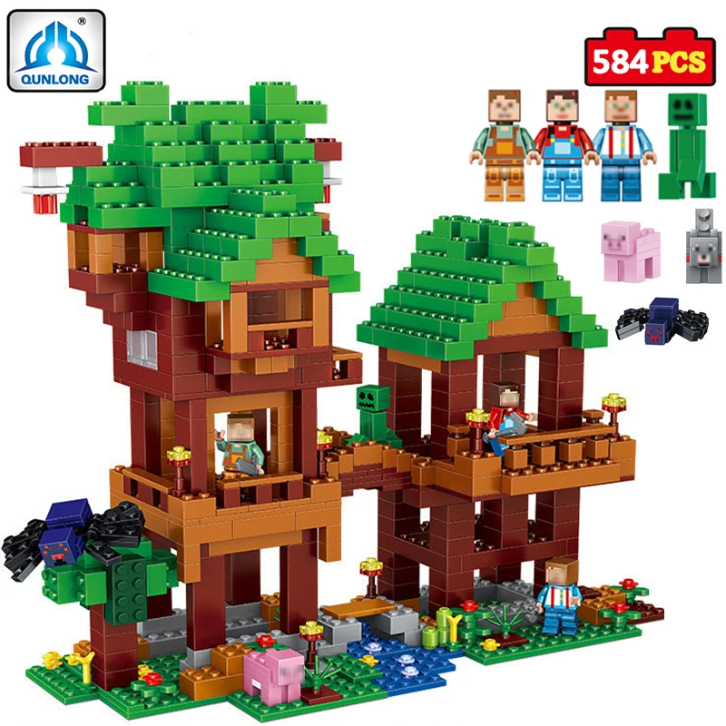 

Village story game Building Blocks Bricks 584pcs enlighten For Children kids Toy Compatible Legoings Minecrafted toys City