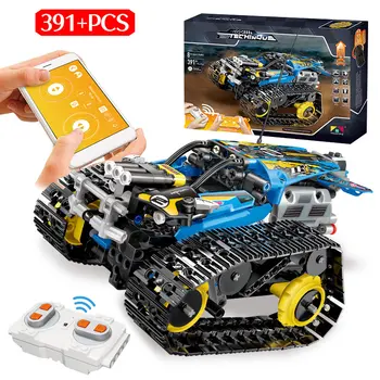 391PCS RC Creator Technic Remote Control and Battle Tank Building Blcoks Compatible Legoed City Military Remote Control Kids Toy