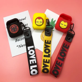 

Newest Cute For Airpod Case Silicone Cover Portable Earphone Accessories For Airpods Case For Apple Headphone Cover With Rope