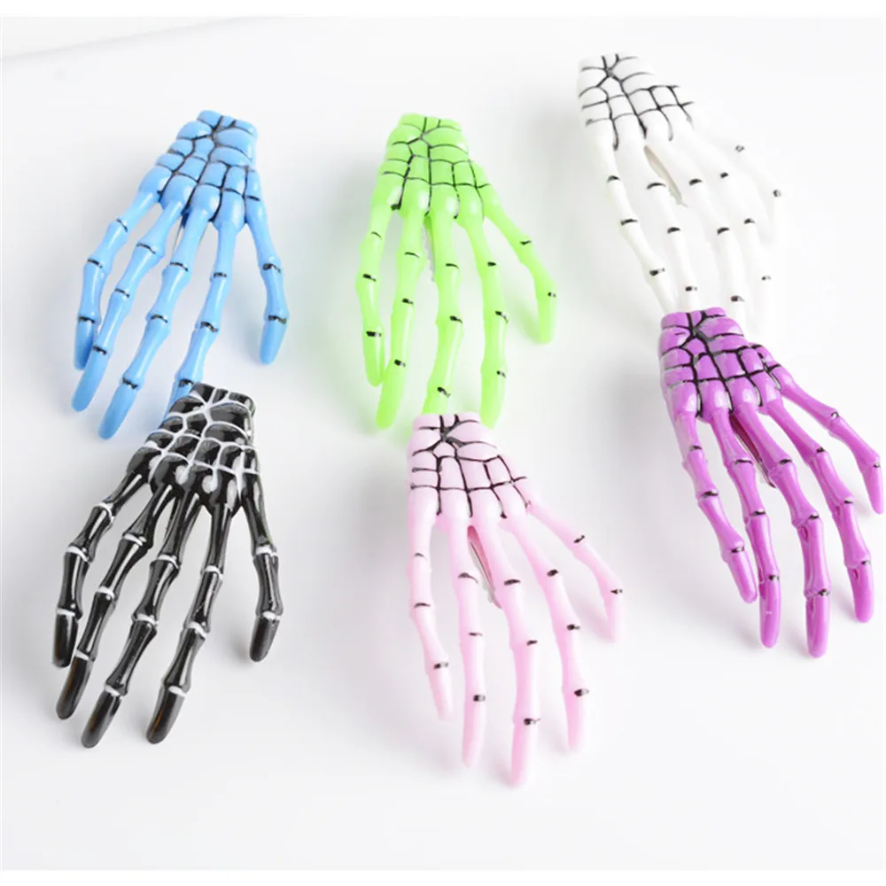 

1pc Beauty Fashion Skeleton Claw Skull Hand Hair Clip Hairpin Zombie Punk Horror Bobby Pin Barrette Hair Accessories Hot Sale