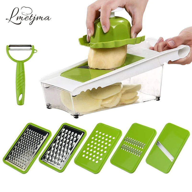 LMETJMA Mandoline Slicer Julienne Slicer Vegetable Slicer Set with 5