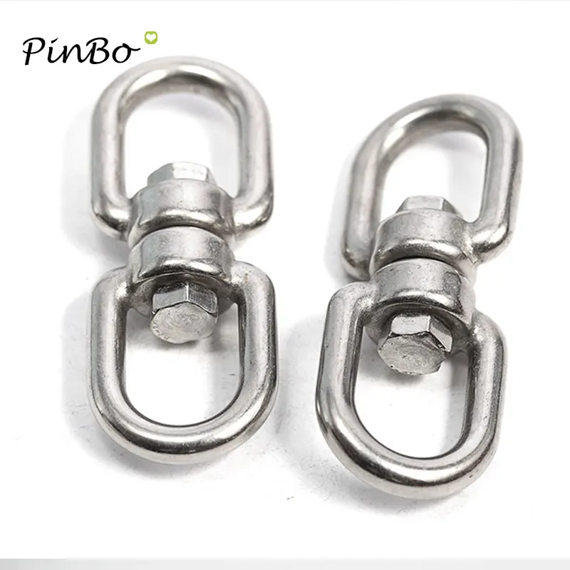 1pcs M6 Thickness 304 Stainless Steel Double End Eye Swivel Hook Shackle