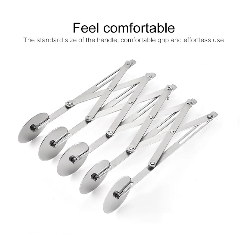 

3/5Baking Dough Divider Side Pasta Knife Flexible Roller Wheels Cutter Stainless Steel Bakeware Tool Blade Pizza Pastry Peeler