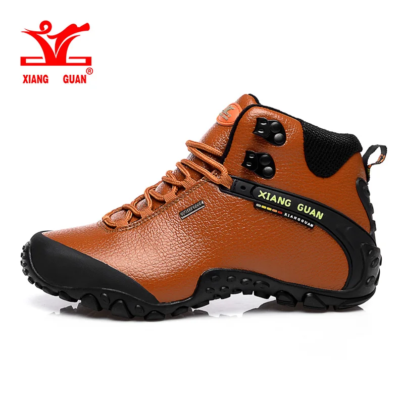 

XIANG GUAN Winter Men's Hiking Shoes Outdoor Warm Sports Sneakes Black Men Anti-slip Climbing Shoes Windproof Footwear