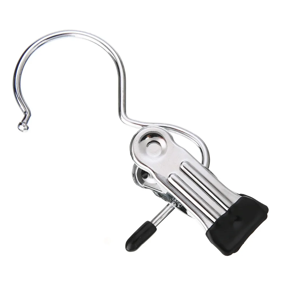 10x Portable Metal Hook Laundry Clothes Pin Boot Shoes Pants Hanger Hold Clips