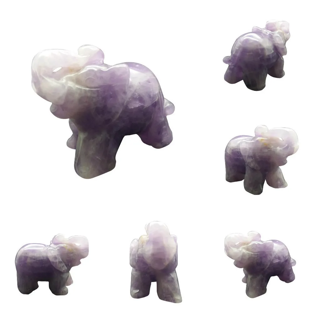 

Elephant Design Natural Stones Craving Jade Marble Office Crafts Mini Good Luck Elephant Feng Shui Statue Desktop Decor 6 Types
