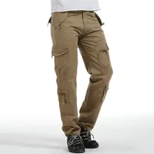 Горячие Модные Военные Брюки карго мужские повседневные хлопковые многокарманные прямые тактические мужские брюки