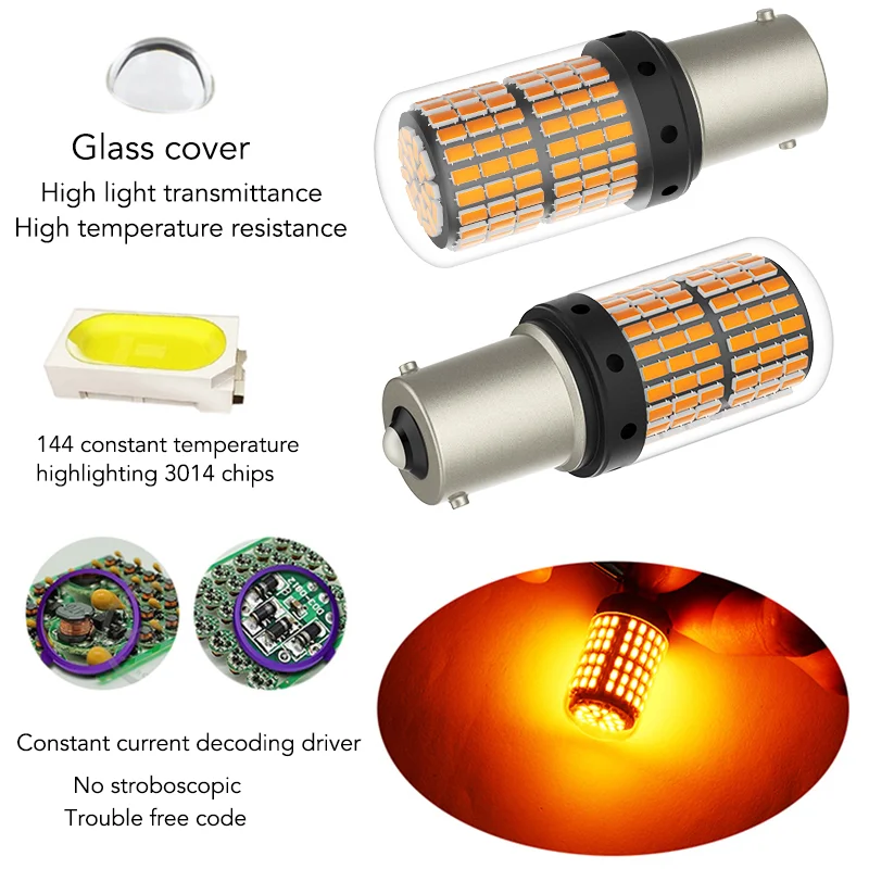 1PCS T20 LED 7440 W21W W21/5W led Bulbs 3014 144smd CanBus No Error 1156 BA15S P21W LED BAU15S PY21W lamp For Turn Signal Light 1PCS T20 LED 7440 W21W W21/5W led Bulbs 3014 144smd CanBus No Error 1156 BA15S P21W LED BAU15S PY21W lamp For Turn Signal Light
