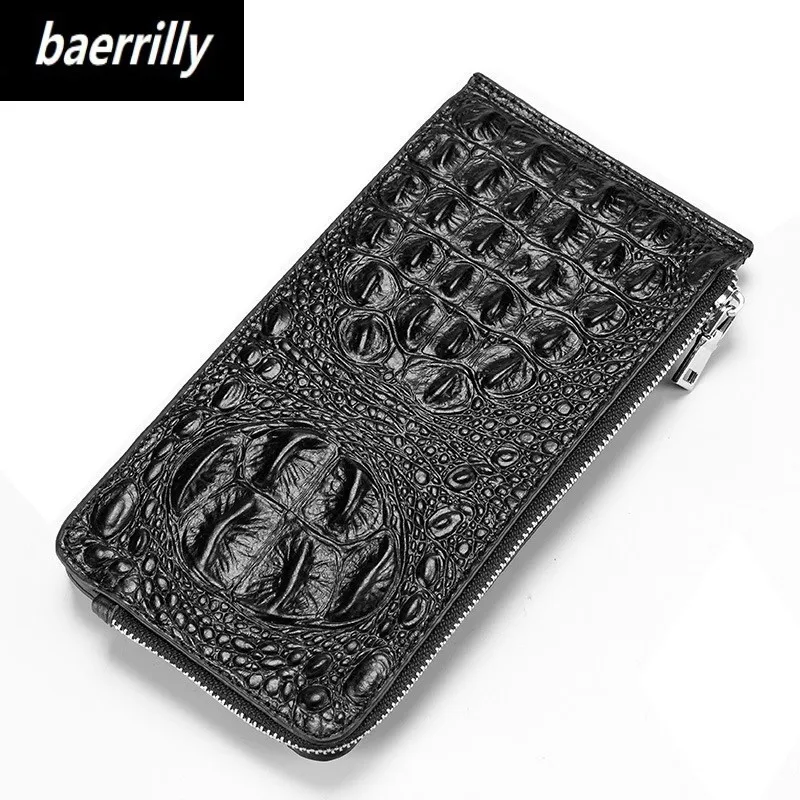 

Famous Brand Women Long Clutch Wallet Zipper Hasp Coin Purse Genuine Leather 3D Embossing Alligator Lady Crocodile Card Wallets