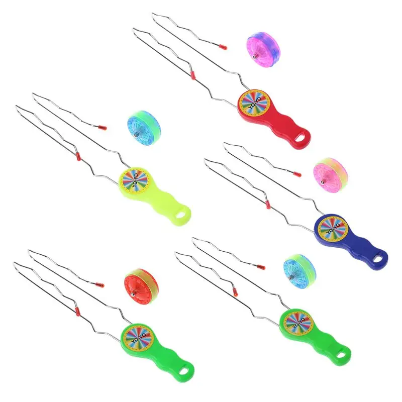 Random Colors NUOBESTY LED Light Up Yoyo Rail Twirler Magnetic Rail Twister Yoyo Ball Thread Control for Birthday Carnival Kids Children Gift 3pcs