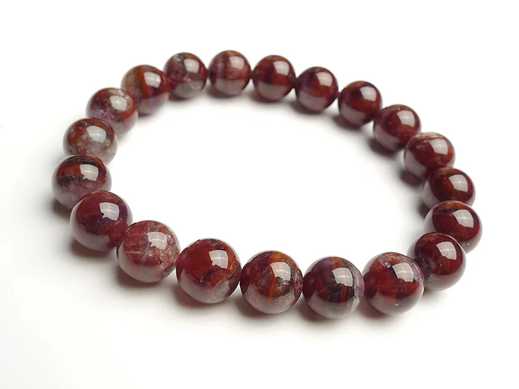 

Genuine Natural Auralite 23 Canada Red Purple Round Beads Bracelet 10mm Crystal Women Men Stone Rarest Bracelet Jewelry AAAAA