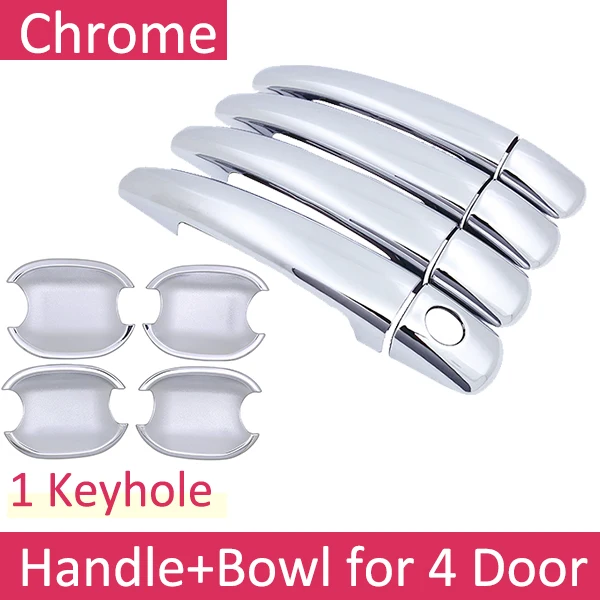 for Citroen Grand C4 Picasso 2006~2013 Chrome Door Handle Cover Car Accessories Stickers Trim Set 2007 2008 2009 2010 2011 2012 - Название цвета: Handle Bowl 4 Door