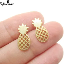 ФОТО  Brushed Pineapple Stud Earrings Dainty Minimalist Post Earrings  Jewelry ED105