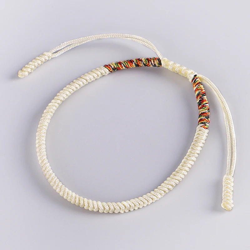 Тибетский буддийский Blessed сырный цвет хорошие счастливые узлы веревки браслеты ручной работы размер регулируемый буддизм плетеный браслет