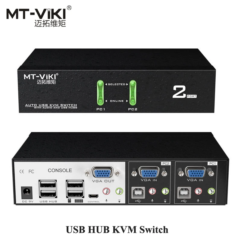 MT VIKI 2 Port USB HUB KVM Switch High Class VGA Converter