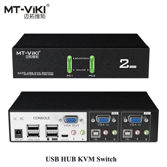 MT VIKI 2 Port USB HUB KVM Switch High Class VGA Converter