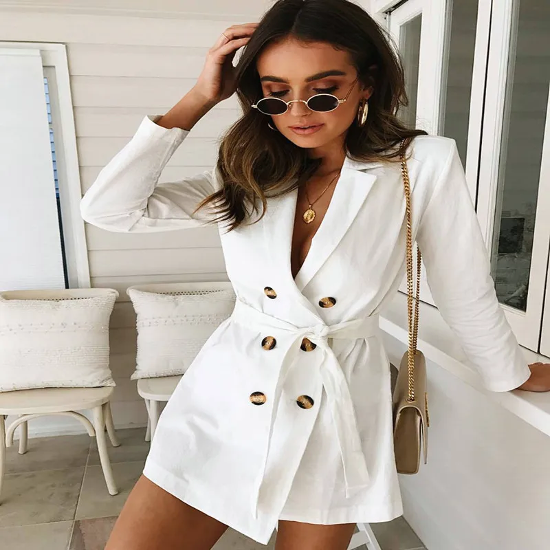 

Lossky Trench Coat Sexy Vadim Jaqueta Feminina Double Breasted With Sashes Turn Dow Collar Long Sleeve High Street Long Outwear