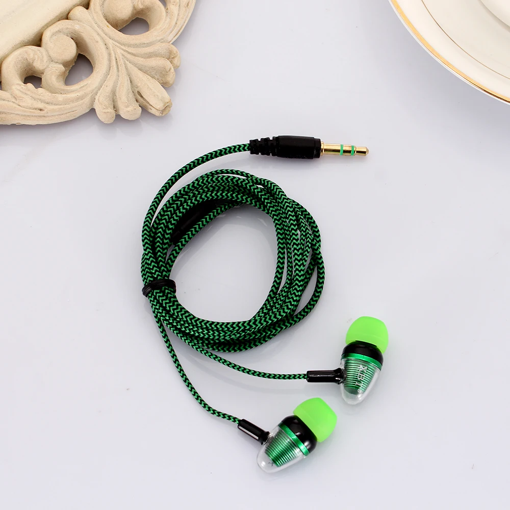 Новая прозрачная проводка плетёный кабель сабвуфер наушники в ухо плетеный шнур Проводные музыкальные наушники для смартфонов UM