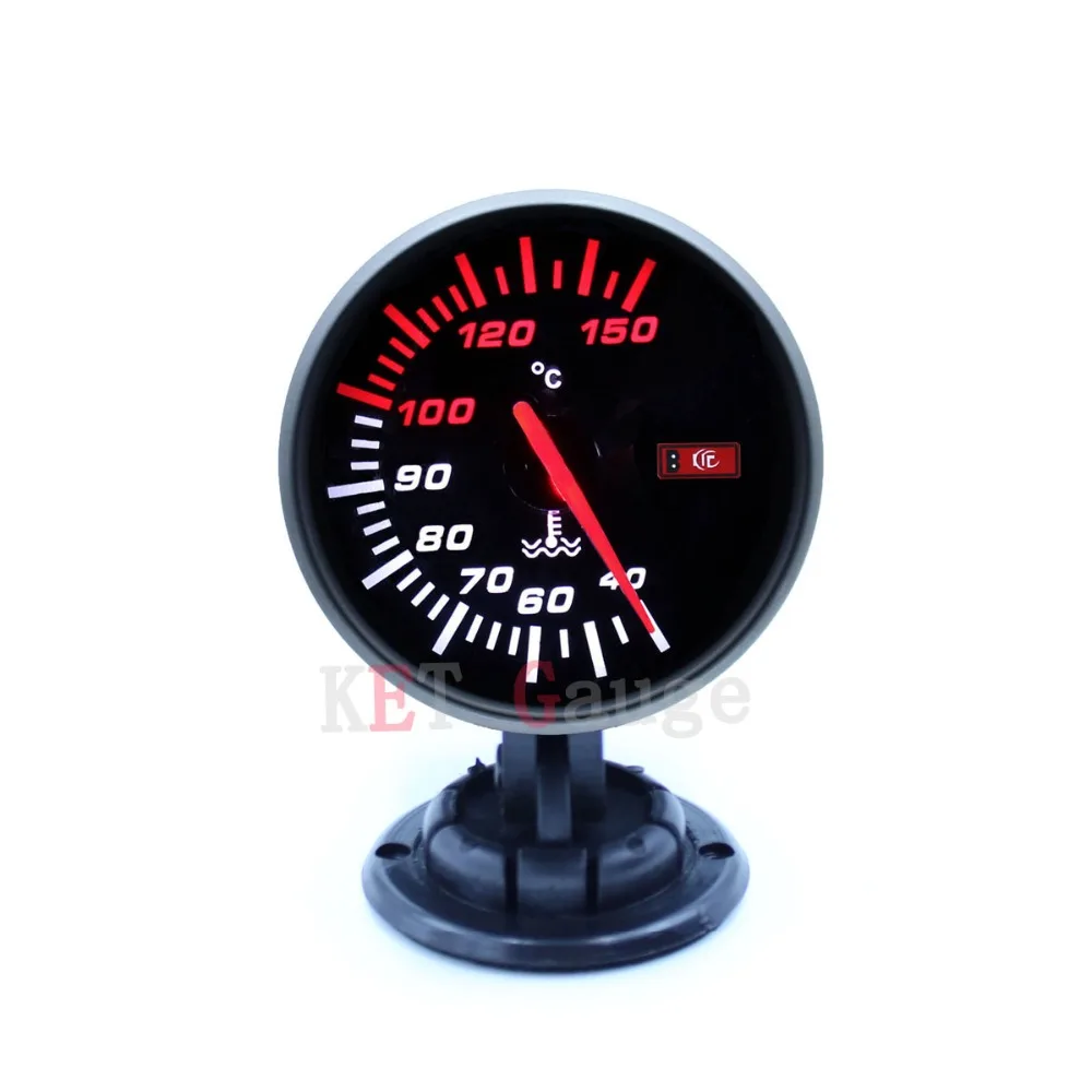 60mm LED 40 150 Degree Water temp Gauge High Quality Auto Car Motor Gauge with Red & White Light