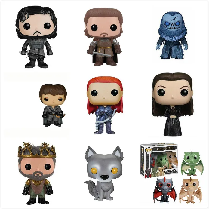 

Funko POP Anime Song Of Ice And Fire Game Of Thrones Jon Snow/Daenerys/Ghost PVC Movie Action Figure Collectible Model Toys